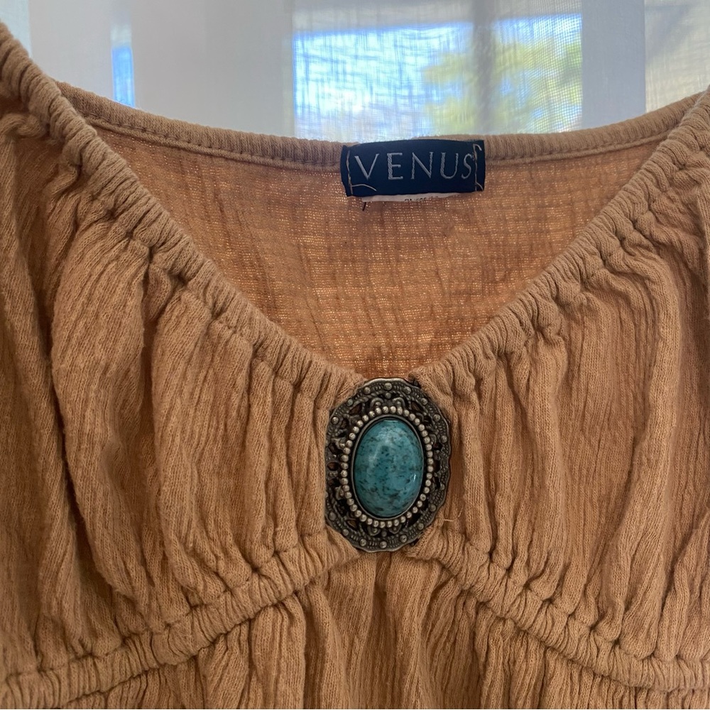 Turquoise Crystal Emblem Tank Top
